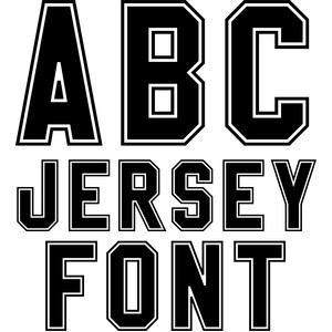 jersey number font microsoft word